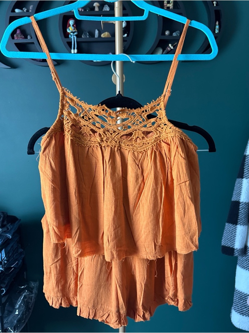 Papermoon Orange Knit Cami Top and Shorts Set